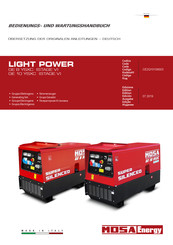 Mosa LIGHT POWER GE 8 YSXC Bedienungs- Und Wartungshandbuch