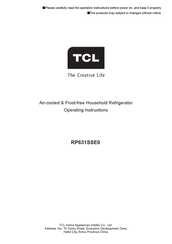 TCL RP631SSE0 Bedienungsanleitung