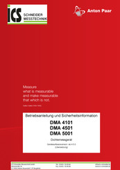 Anton Paar DMA 4101 Betriebsanleitung Und Sicherheitsinformationen