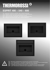 Thermorossi ESPRIT 490 Installations-, Betriebs- Und Wartungsanleitung