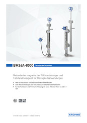 KROHNE BM26A-8000 Serie Technisches Datenblatt