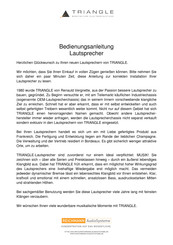 Triangle Color Bibliotheque Bedienungsanleitung