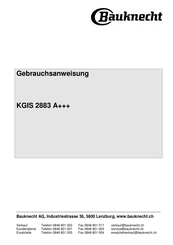 Bauknecht KGIS 2883 A+++ Gebrauchsanweisung