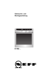 NEFF B 1952 Serie Gebrauchs- Und Montageanleitung