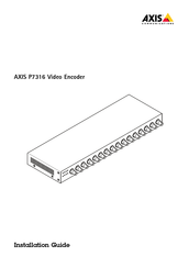 Axis P7316 Installationsanleitung