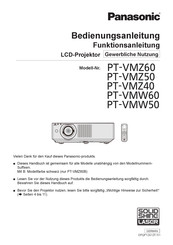 Panasonic PT-VMW60 Bedienungsanleitung