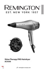 Remington Shine Therapy PRO Hairdryer Bedienungsanleitung