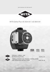 WITA Delta Plus UE 70A PWM Serie Original Einbau- Und Betriebsanleitung