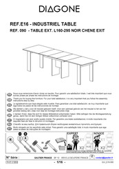 Diagone 090 - TABLE EXT. L160-295 NOIR CHENE EXIT Bedienungsanleitung