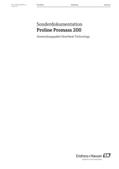 Endress+Hauser Proline Promass 200 Dokumentation