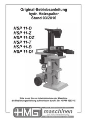 HMG-maschinen HSP 11-DI Originalbetriebsanleitung