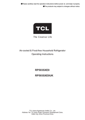 TCL RP503SXE0UK Bedienungsanweisung