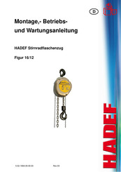 HADEF Figur 16/12 Montage-, Betriebs- Und Wartungsanleitung