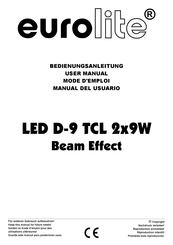 EuroLite LED D-9 TCL 2X9W Strahleneffekt Bedienungsanleitung