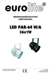 EuroLite LED PAR-64 W/A 36x1W Bedienungsanleitung