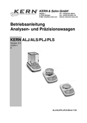 KERN&SOHN ALS 160-4A Betriebsanleitung