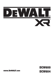 DeWalt DCW600 Bersetzung Der Originalanweisungen