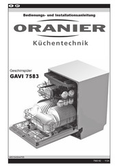 Oranier GAVI 7583 Bedienungs- Und Installationsanleitung