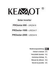 Kemot PROsolar-800 Bedienungsanleitung