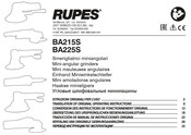Rupes BA225S/BT Übersetzung Des Ursprünglichen Anleitung