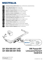 Westfalia 321 808 600 001 RHD Montage- Und Betriebsanleitung