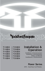 Rockford Fosgate Power T112D4 Einbau Und Betrieb