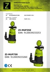 Zipper Maschinen ZI-MUP750 Betriebsanleitung