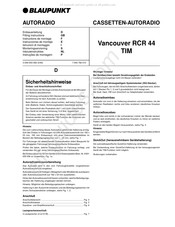 Blaupunkt Vancouver RCR 44 TIM Einbauanleitung