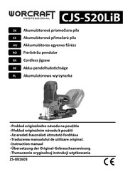 Worcraft PROFESSIONAL CJS-S20LiB Übersetzung Der Original-Gebrauchsanweisung