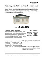 Lemeks Palmako PA44-4730 Montage-, Aufbau- Und Wartungsanleitung