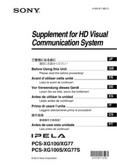 Sony IPELA PCS-XG100 Bedienungsanleitung