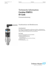 Endress+Hauser Cerabar PMP21 Technische Information