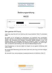 Musical Fidelity M3CD Bedienungsanleitung