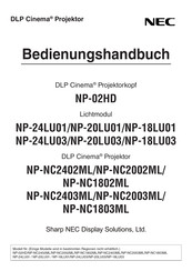 NEC DLP Cinema NP-NC2403ML Bedienungshandbuch