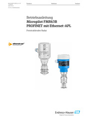 Endress+Hauser Micropilot FMR63B PROFINET mit Ethernet-APL Betriebsanleitung