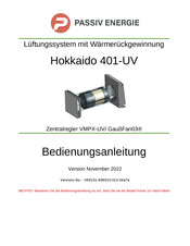 Passiv Energie Hokkaido 401-UV Bedienungsanleitung