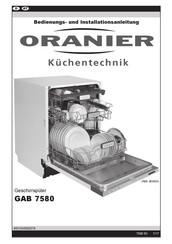Oranier GAB 7580 Bedienungs- Und Installationsanleitung