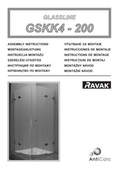 RAVAK GLASSLINE GSKK4 - 200 Montageanleitung