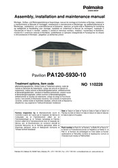 Lemeks Palmako PA120-5930-10 Montage-, Aufbau- Und Wartungsanleitung