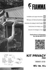 Fiamma KIT PRIVACY F80 Montage- Und Gebrauchsanleitung