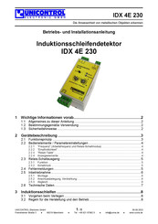 UNICONTROL Electronic IDX 4E 230 Betriebs Und Installationsanleitung