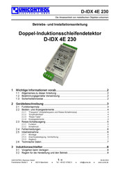 UNICONTROL Electronic D-IDX 4E 230 Betriebs Und Installationsanleitung