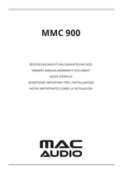 MAC Audio MMC 900 Bedienungsanleitung/Garantiekunde