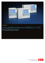 ABB RED670 2.1 IEC Produktdatenblatt