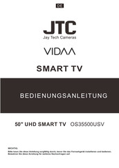 JTC VIDAA OS35500USV Bedienungsanleitung