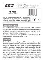 F&F BIS-411B Bedienungsanleitung