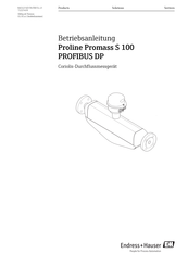 Endress+Hauser Proline Promass S 100 Betriebsanleitung