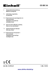 EINHELL CC-BC 30 Originalbetriebsanleitung