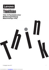 Lenovo ThinkVision T24v-10 61BCMAR6EU Bedienungsanleitung