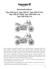 Triumph Tiger 900 Rally Benutzerhandbuch